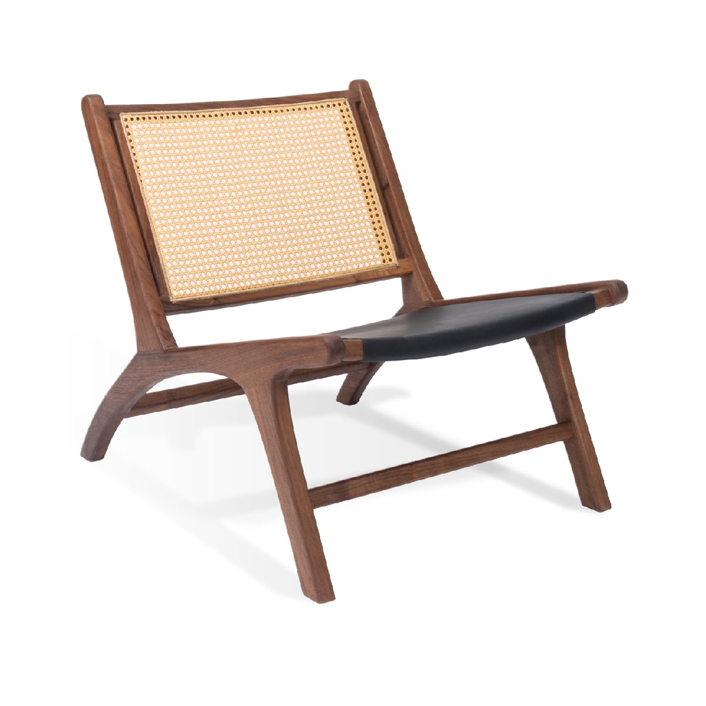 Sillón Bacalar (Nogal Americano Pure, Vaqueta Cocoa)